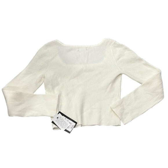 Girl's Ribbed Square Neck Long Sleeve Sweater Size 8 - Picture 2 of 2